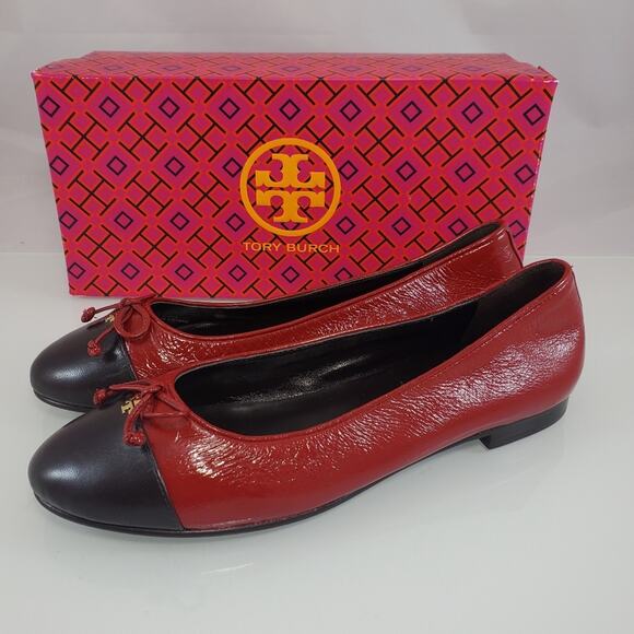 NWT$325 Tory Burch Cap Toe Ballet Flats in Brick Lane/Coco color Sz 7.5 - Picture 10 of 16